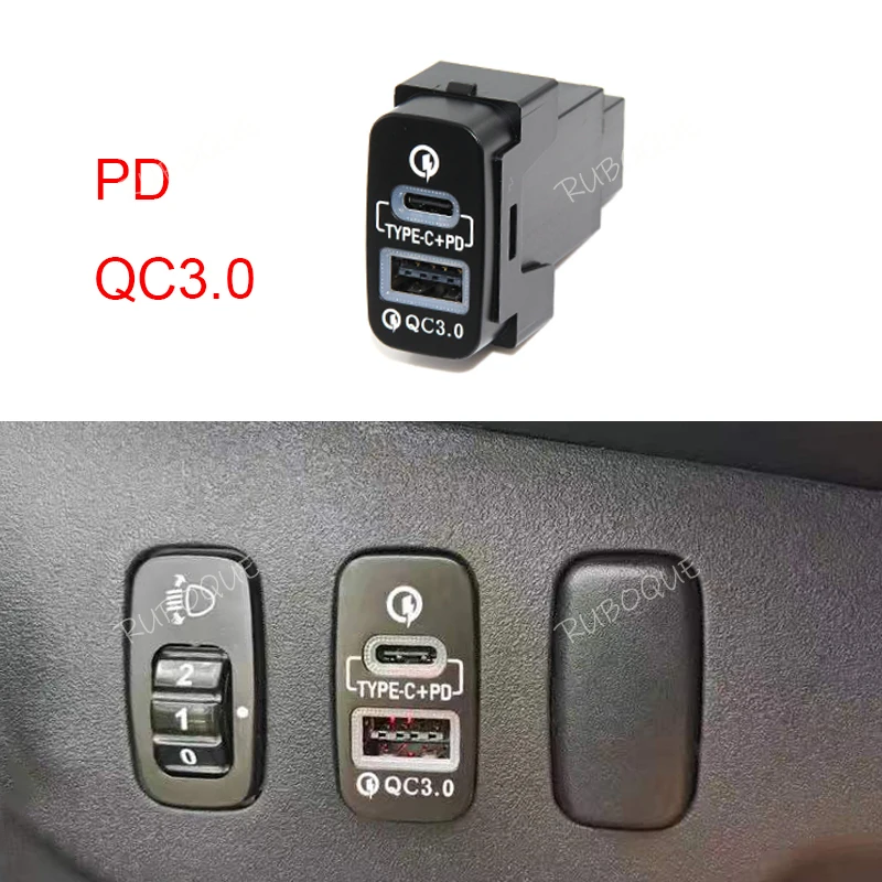 1 шт. Быстрое Автомобильное Зарядное устройство TYPE-C PD USB Интерфейсная Розетка 12 В/24 В Использовать Для Mitsubishi Outlander LancerEX Pajero Sport ASX V73 V93 V97