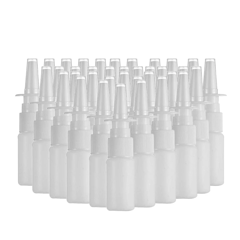 100шт 20 мл Белых Флаконов Назального Спрея Насос Распылитель Туманный Спрей для носа Пластиковая бутылка для мытья соленой водой