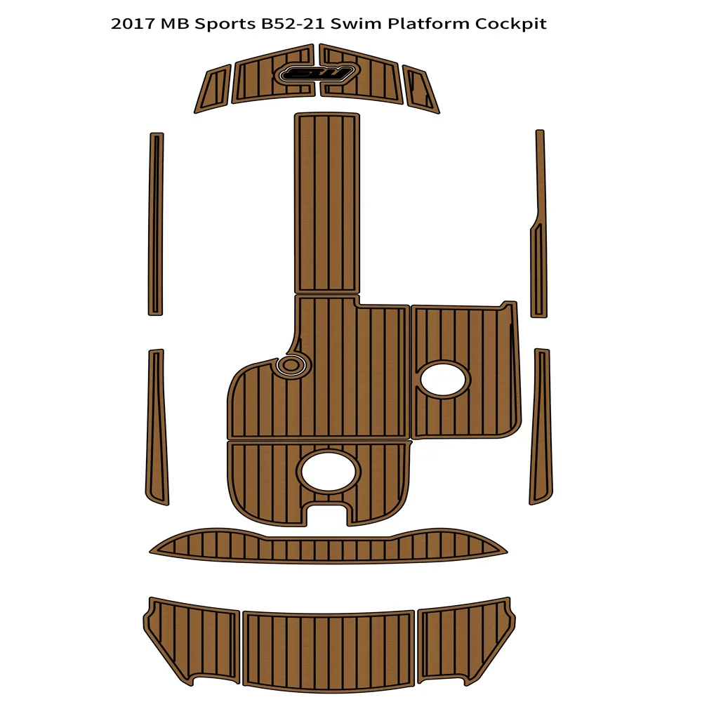 2017 MB Sports B52-21 Платформа для плавания, Коврик для кокпита, Лодка из пены EVA, Коврик для пола из тикового дерева
