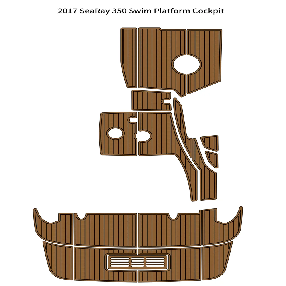 2017 Sea Ray 350, Платформа для плавания, Кокпит, лодка, Пенопласт EVA, Палубный пол из искусственного тика