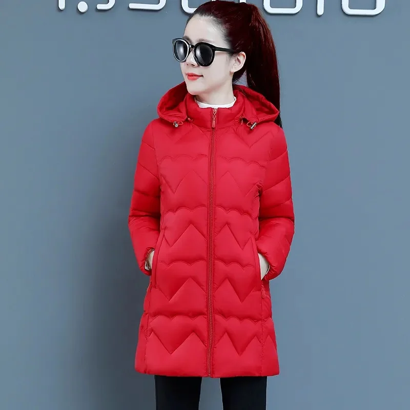 2023 Snow Wear, Новое Зимнее пальто для Женщин, Пуховик, Теплая Повседневная Свободная Зимняя женская куртка с капюшоном, Длинные Парки