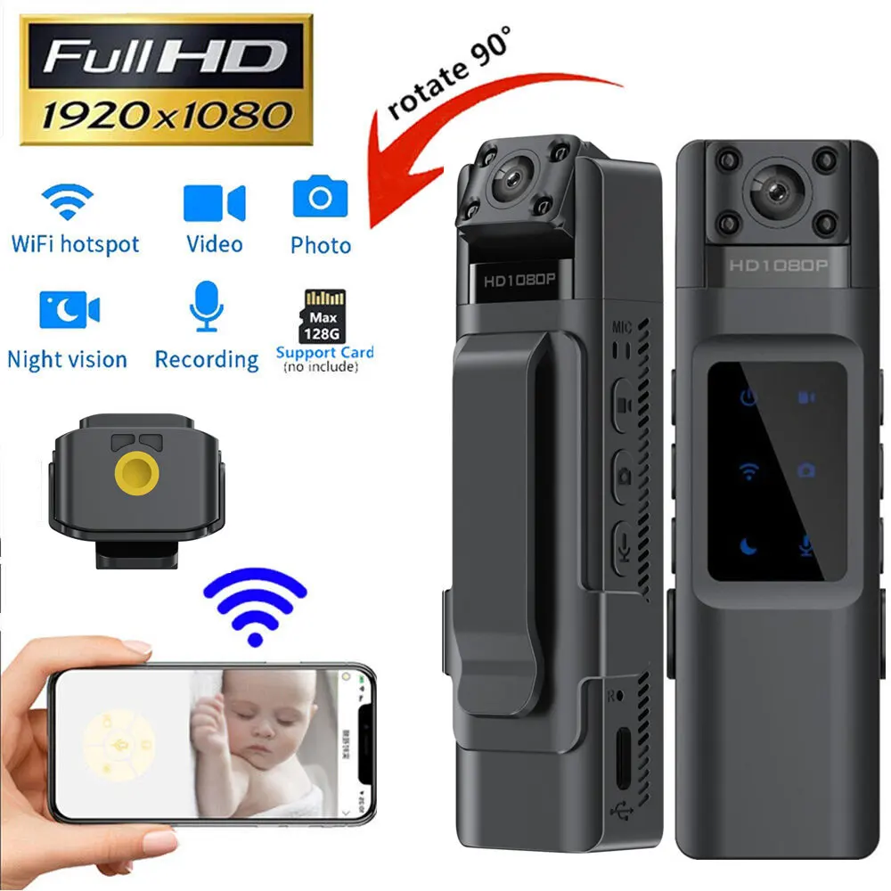 2023 WIFI 1080 HD Мини-Камера Портативный Цифровой Видеомагнитофон Body Camera Автоматический Регистратор Ночного Видения Миниатюрная Видеокамера