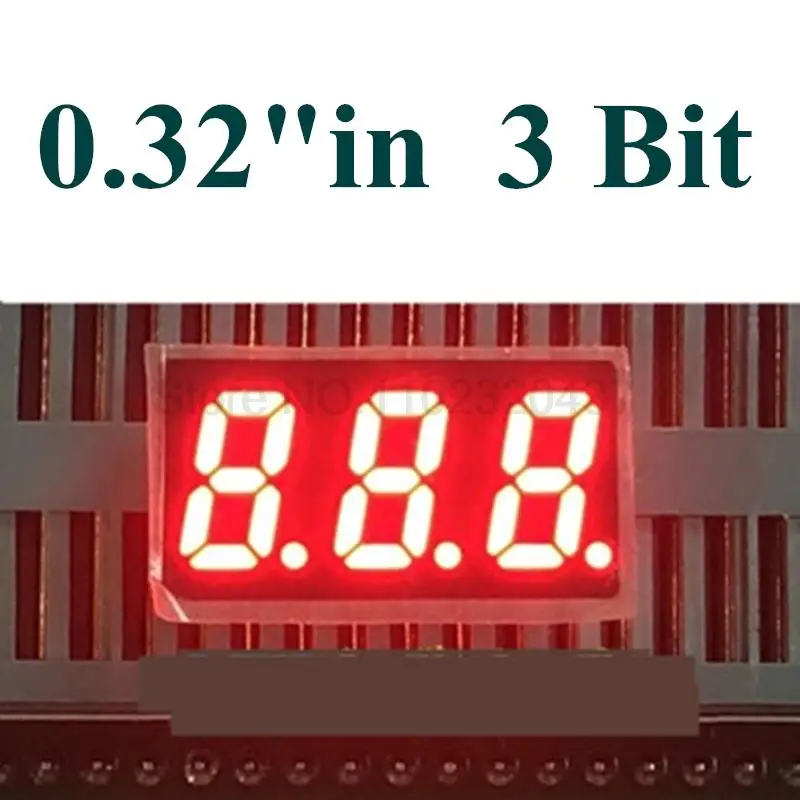 20шт КРАСНЫЙ светодиодный цифровой 7-сегментный светодиодный дисплей 3-битный 3-битный общий анод 0,32 