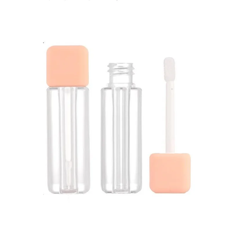 4 МЛ Пустой Пластиковый Прозрачный квадратный Тюбик Блеска для губ, Портативная бутылка для Косметической упаковки, Элегантный Контейнер для многоразового использования Lipgolss, 50 штук