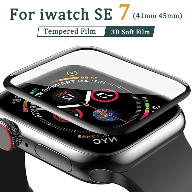 42 45 мм Полное Покрытие HD Изогнутое Закаленное Стекло Защитная пленка для экрана Apple Watch Series 7 3D pmma мягкая пленка для iwatch 7 41 мм