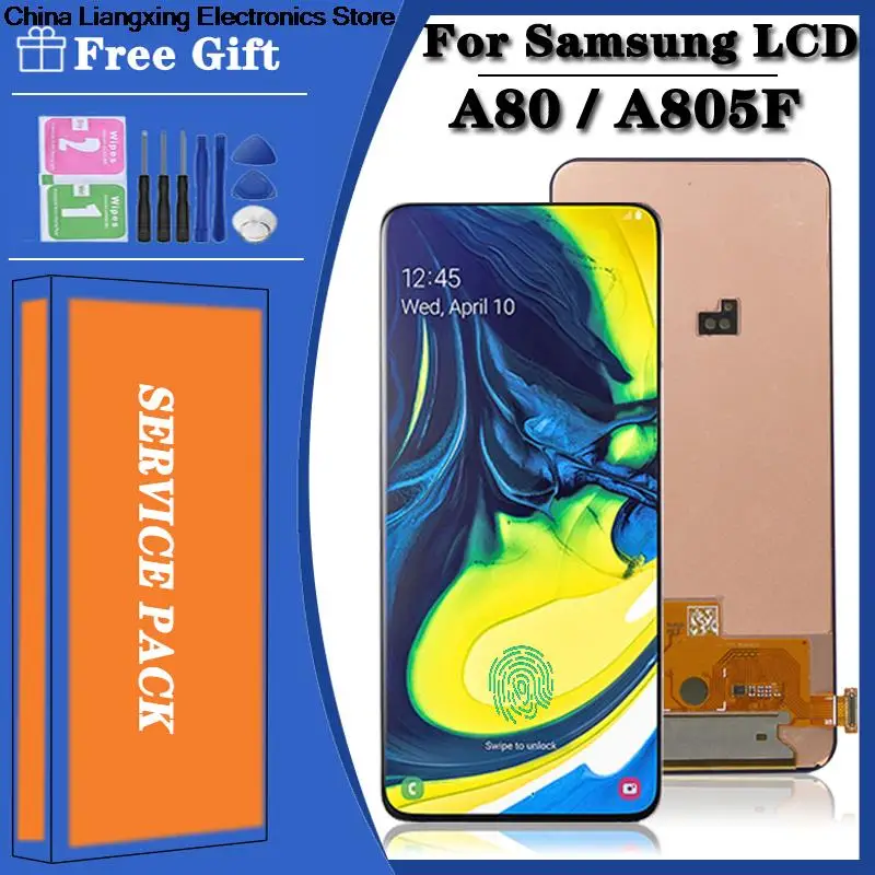 6,7 для samsung Galaxy a80 a805 a805f ЖК-дисплей с цифровым дисплеем в сборе com impressão digital для samsung a90 lcd