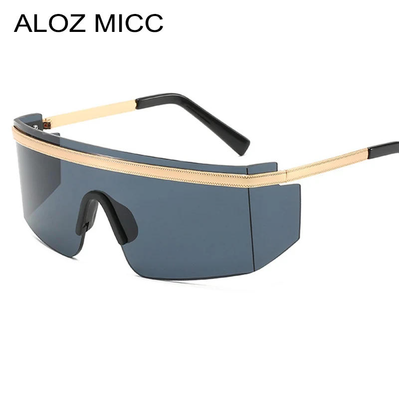 Aloz micc Модные женские очки, солнцезащитные очки, мужские брендовые негабаритные солнцезащитные очки без оправы с плоским верхом, женские оттенки UV400, мужские C15