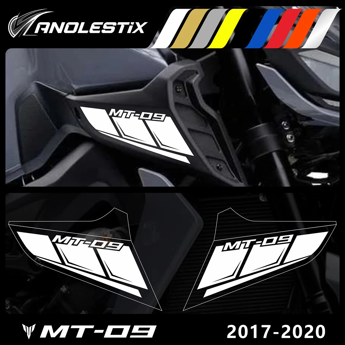 AnoleStix Светоотражающий набор логотипов мотоциклов Эмблема Наклейки Для YAMAHA MT09 MT-09 SP 2017 2018 2019 2020
