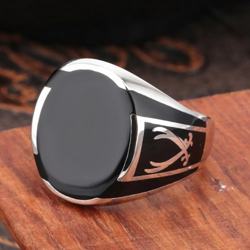 BOCAI Новый 100% Твердый Настоящий S925 из чистого Серебра, Мужское кольцо, Черный Высококачественный Хрустальный Клей, Модный подарок для пары