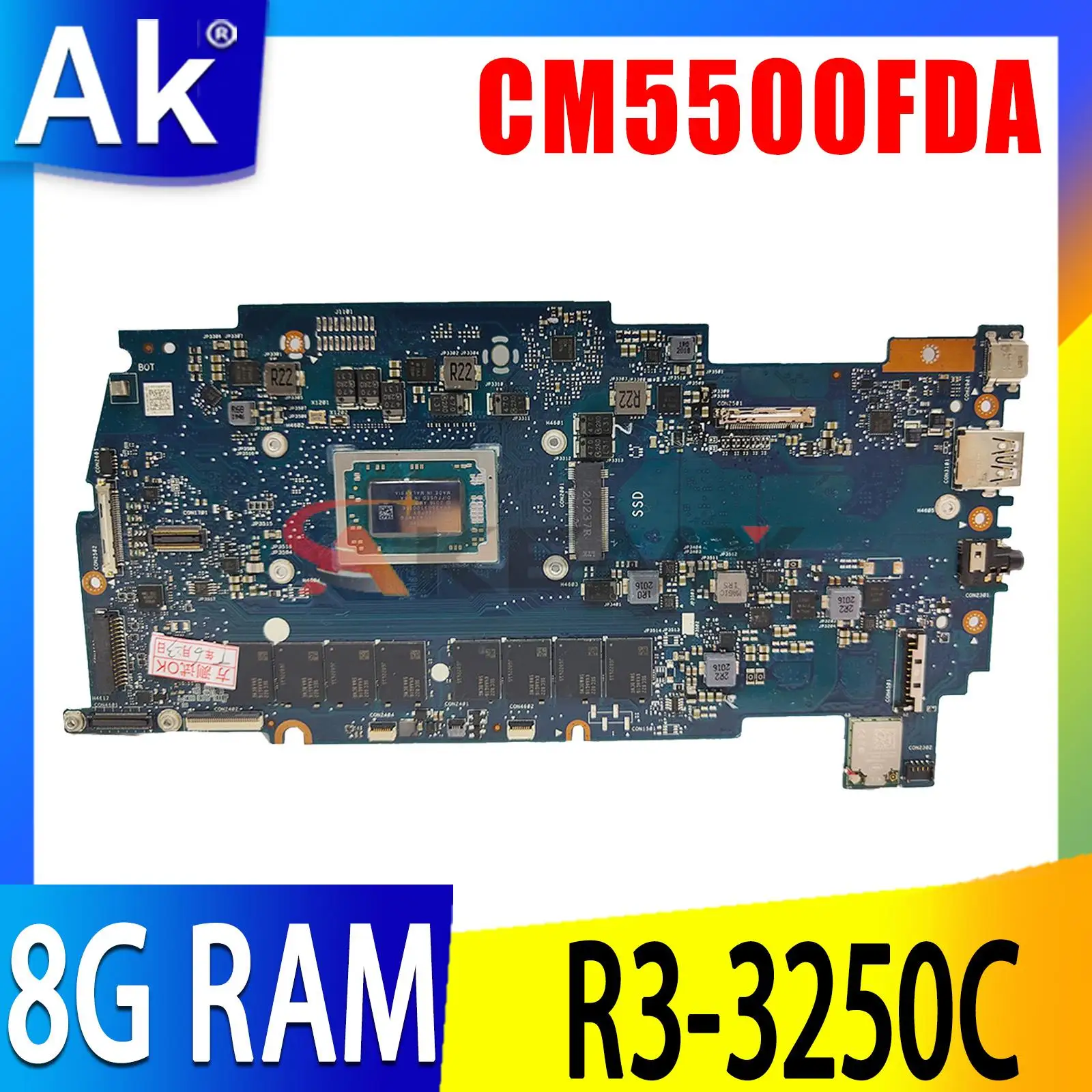 CM5500FDA Для ASUS Chromebook Flip CM5500FDA-E60094 Материнская плата ноутбука с процессором R3 R5 R7 8 ГБ оперативной памяти Материнская плата ноутбука