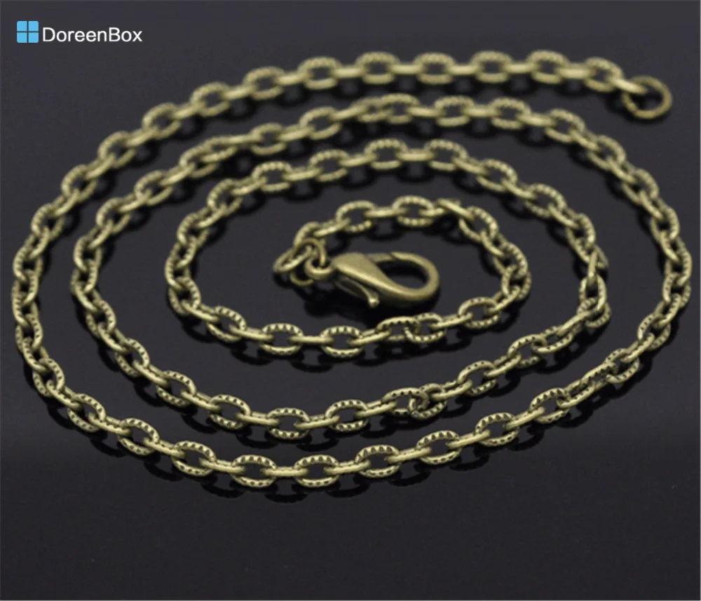 Doreen Box hot- 12 Бронзовых тонов Текстурированное ожерелье-цепочка толщиной 0,8 мм 24 дюйма (B14114)