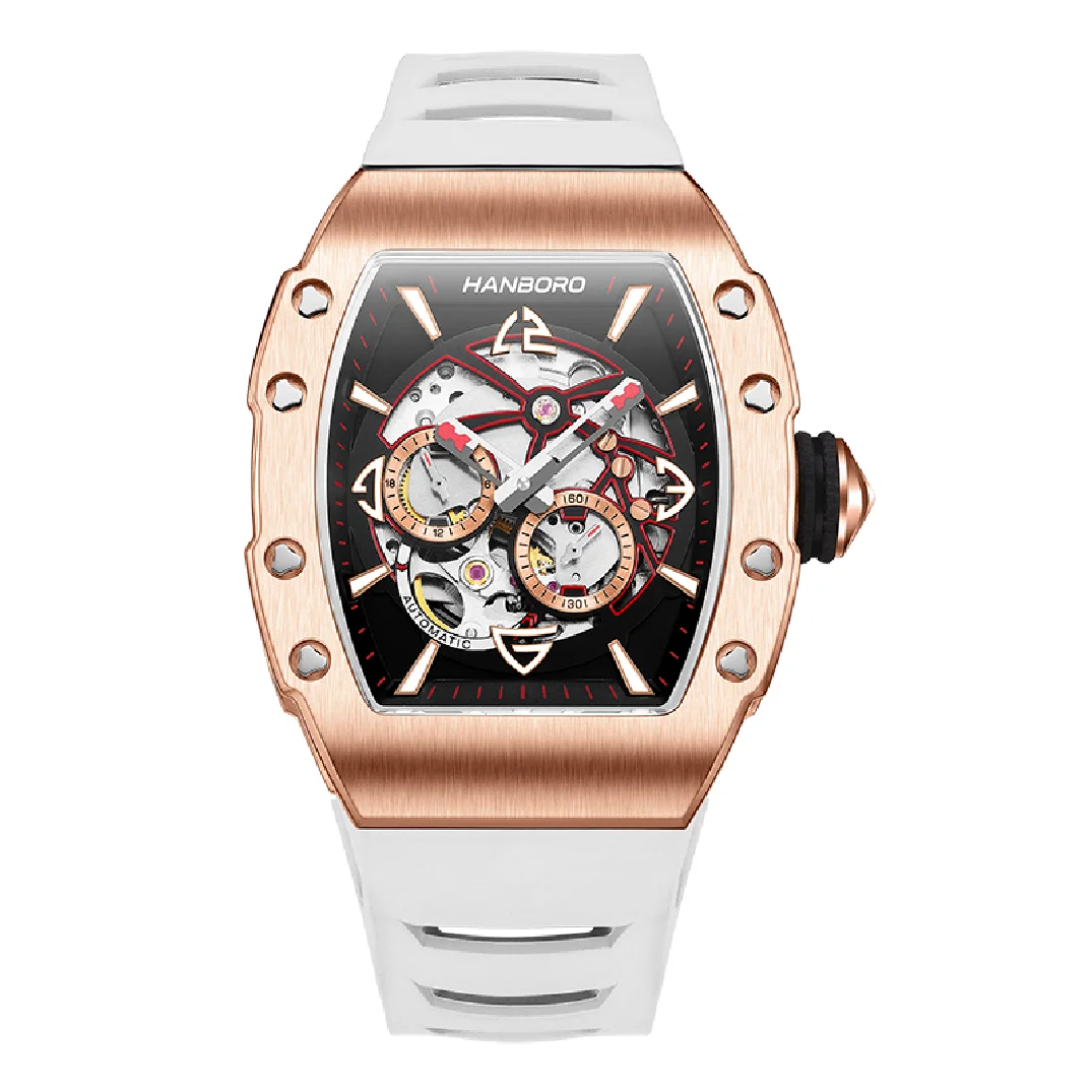 Hanboro Luxe Clock, мужские автоматические часы, мужские механические наручные часы, качественный дизайн, мужские часы Tonneau business montre homme