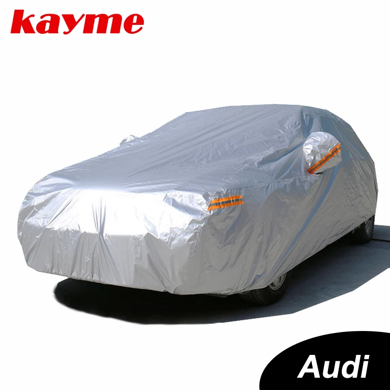 Kayme Водонепроницаемые полные автомобильные чехлы от солнца, пыли и дождя, автомобильный чехол для внедорожника, защитный для Audi a4 b6 b7 b8 a3 a6 c5 c6 q5 q7