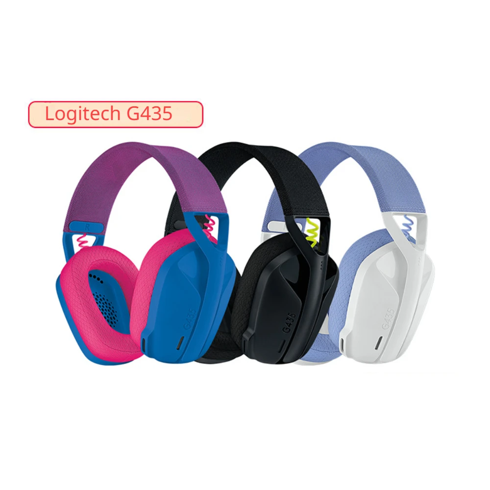 Logitech G435 Lightspeed Беспроводная игровая гарнитура Bluetooth, Объемный звук 7.1, наушники для геймеров, совместимые для игр и музыки