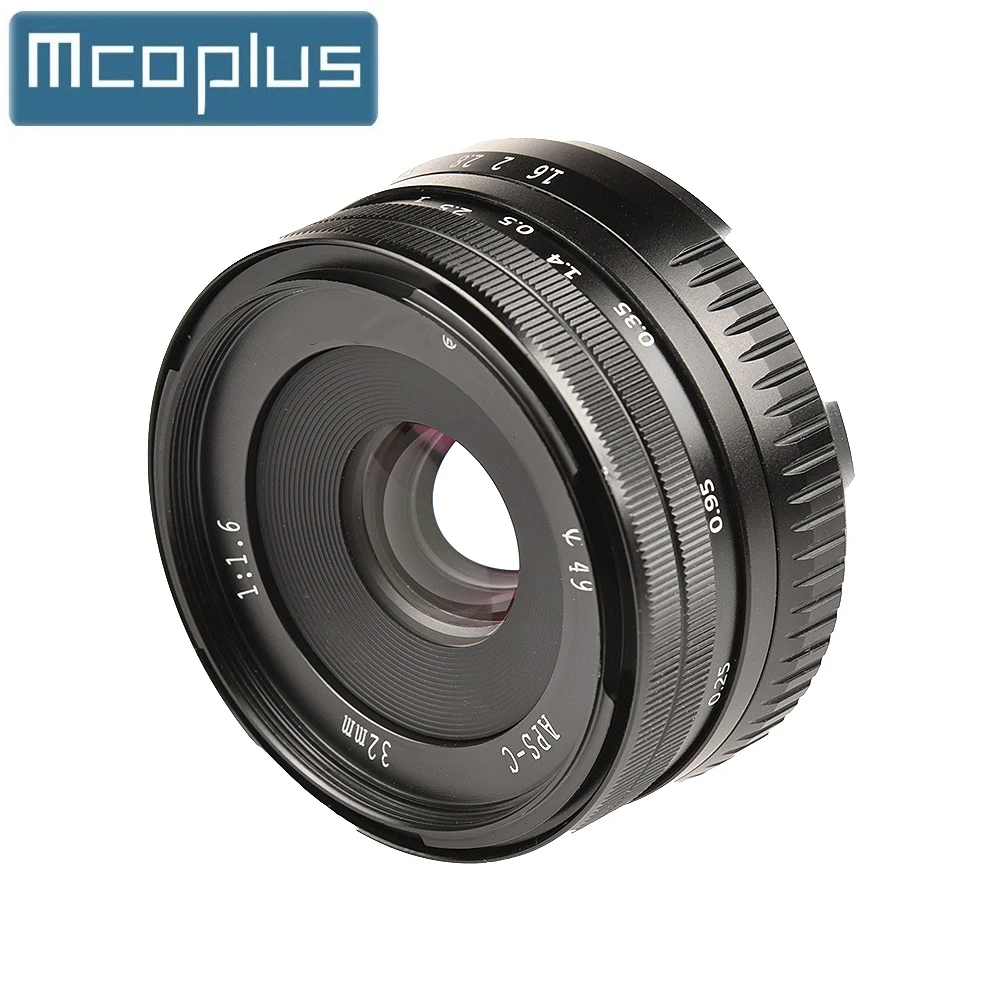 Mcoplus 32 мм f1.6 APS-C Объектив с ручной фокусировкой Prime Для Sony E Mount A7II A7SII A7C A6600 A6100 A7RIV A6000 A6300 ZV-E10 NEX-5T A7