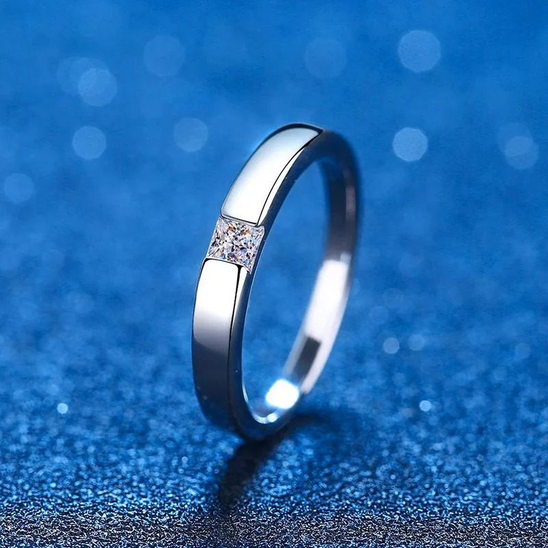 S925 Sterling Silver Ring Moissanite Unisex Ring Luxury 30 Cent Moissanite Ring кольцо женское  серьги женские