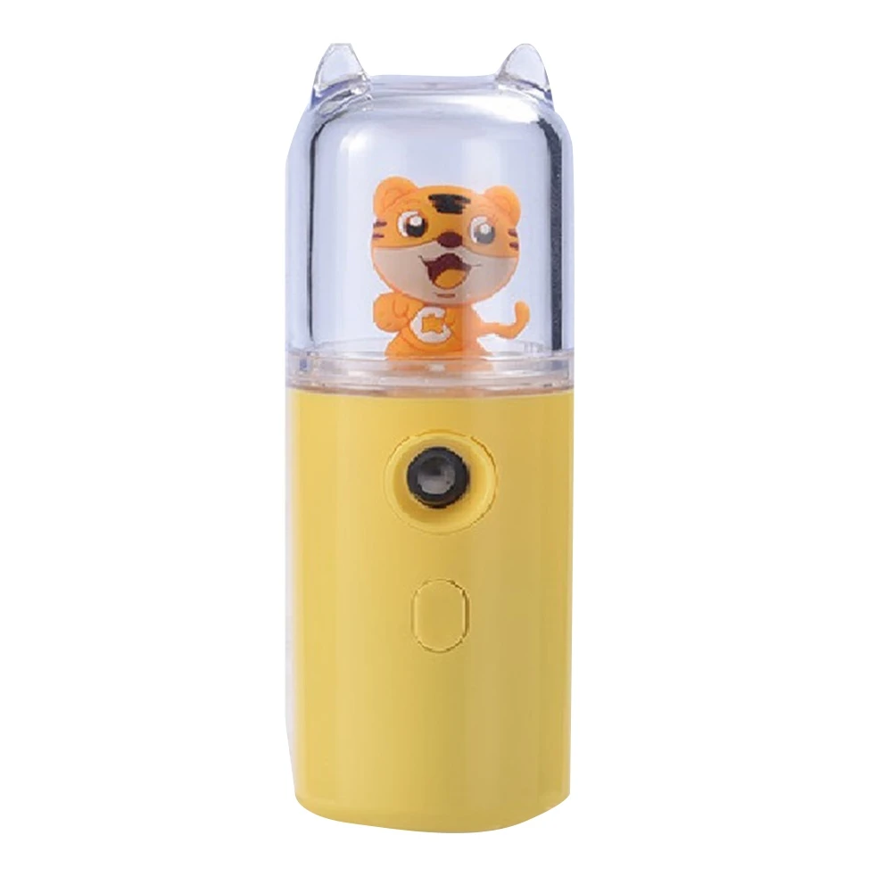 USB Увлажнитель Воздуха Бытовой USB Настольный Увлажнитель воздуха С двумя Регулируемыми Лампами, Увлажнитель для лица, Пароварка Желтого цвета