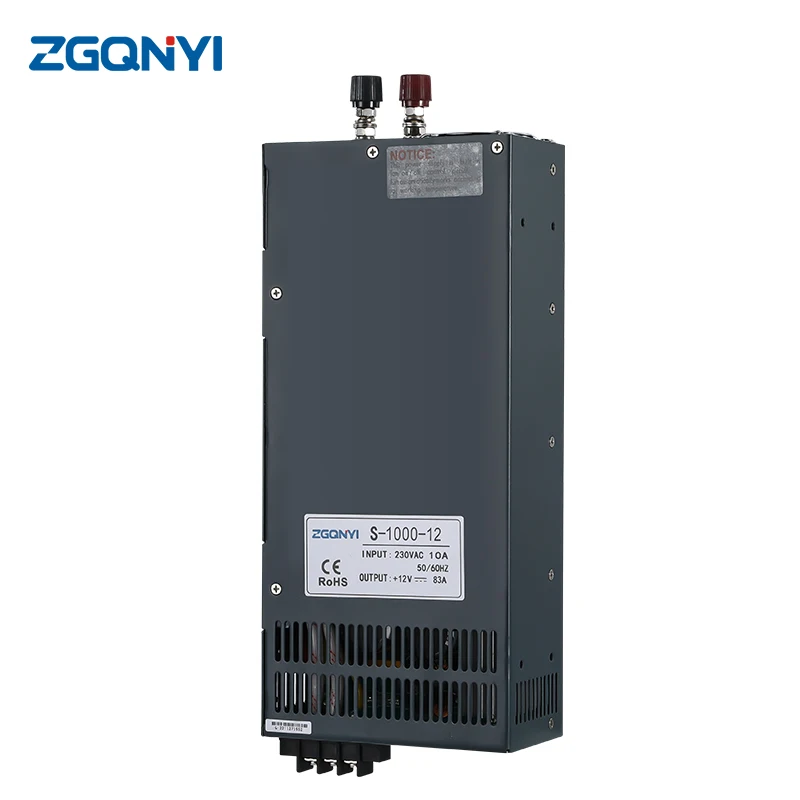 ZGQNYI S-1000W Импульсный источник питания постоянного тока 12 В 24 В 48 В Адаптер переменного тока Светодиодный Регулируемый источник тока для научно-исследовательского оборудования