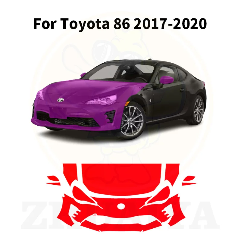 ZHUAIYA Предварительно нанесенная краска толщиной 7,5 мм, защитная пленка для авто, прозрачный бюстгальтер, набор наклеек PPF для Toyota 86 2017-2020