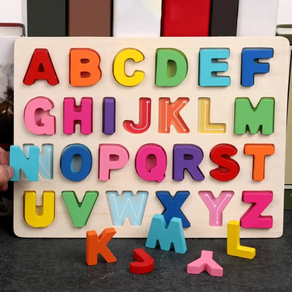 Алфавит, цифры, деревянные пазлы, доска, обучающая детская игрушка, обучающий подарок
