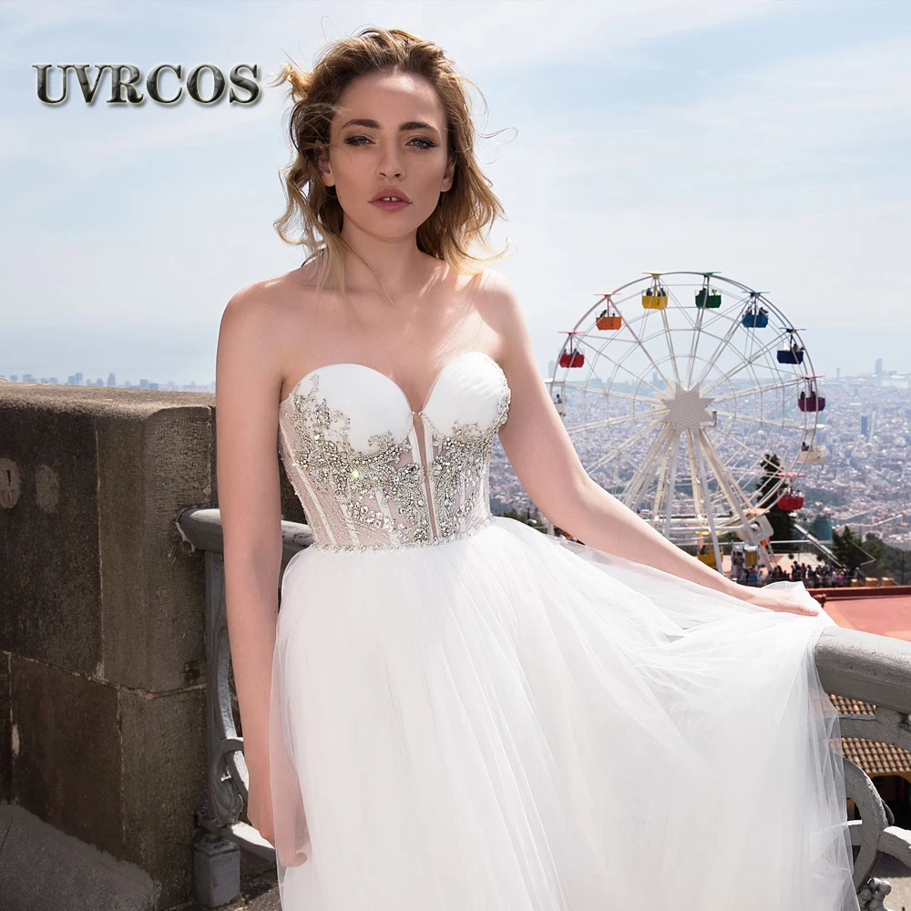 Блестящие Бусины, Кристаллы, Свадебные платья в виде Сердца, аппликации, Свадебное платье Невесты, Vestidos De Novia, Сшитое на заказ