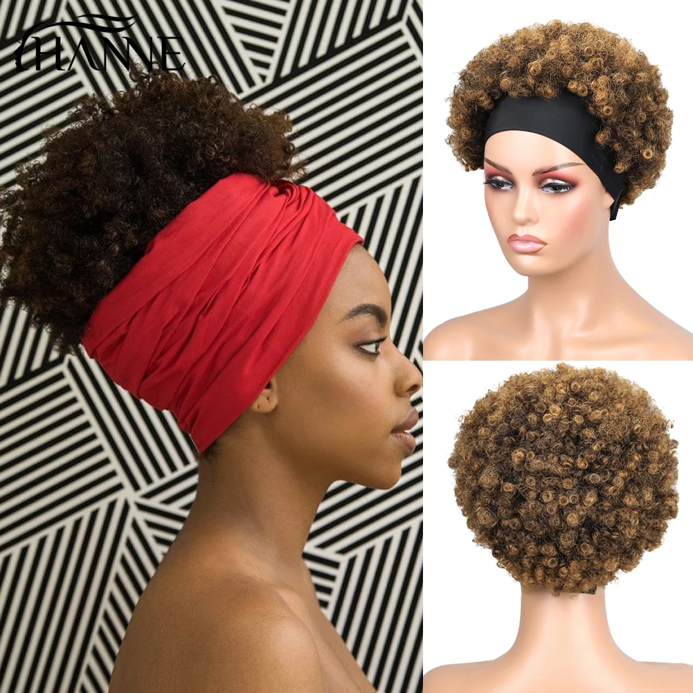 Вьющиеся афро парик шарф половину парик кудрявый черный парик хвост кудрявый вьющиеся волосы парики бразильские Remy человеческие волосы парики для женщин парик, обруч