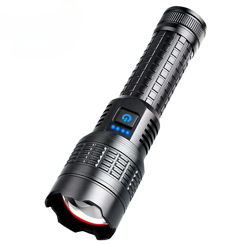Дальнобойный тактический светодиодный фонарь с мощным USB-аккумулятором, лампа с сильным освещением, дальнобойный масштабируемый аварийный фонарь