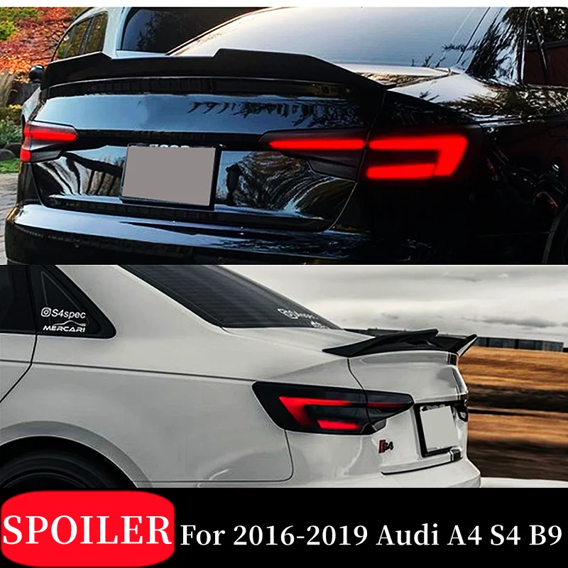 Для 2016-2019 Audi A4 S4 B9 Real Carbon Fibe PSM Стиль Задний Спойлер Багажника Крылья Губа Багажника Обвес Тюнинг Внешние Аксессуары