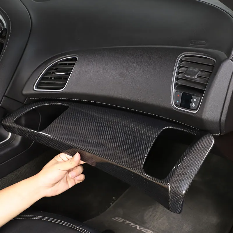Для Chevrolet Corvette C7 2014-2019 настоящее углеродное волокно, автомобильная центральная панель управления, рамка для выпуска воздуха, накладка, автомобильные аксессуары