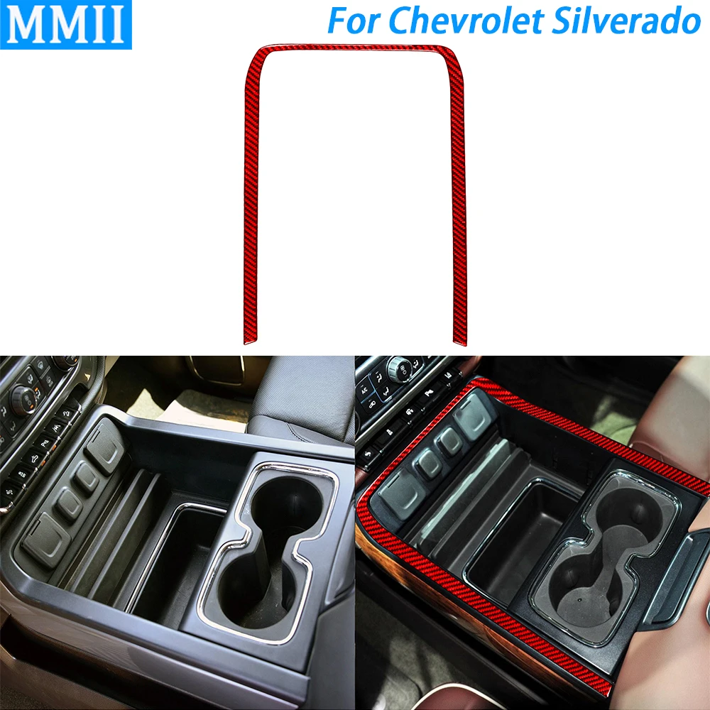 Для Chevrolet Silverado 1500 GMC Sierra 1500 14-18 Держатель Стакана Воды Из Углеродного Волокна Коробка Для Хранения Объемный Чехол Наклейка Для Интерьера Автомобиля