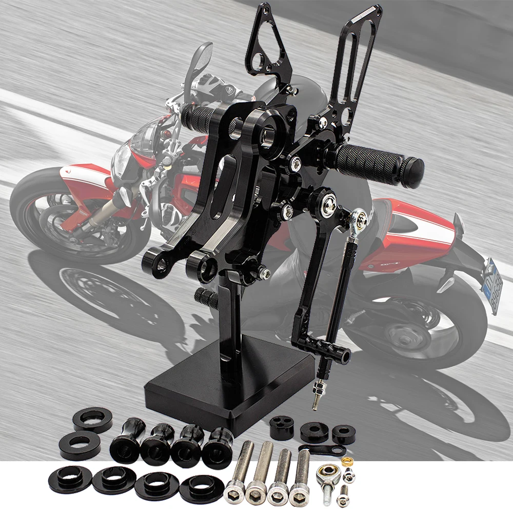 Для Ducati Monster 1100 EVO 2011-2013 GP Рычаг Переключения Передач Регулируемая Мотоциклетная Подставка для Ног Задний Набор Подножек Обратная Задняя Подножка