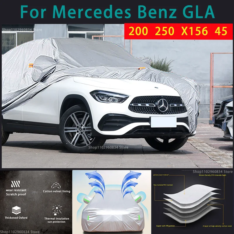 Для Mercedes benz GLA 200 250x156 45 210T Полные автомобильные Чехлы Наружная защита от Солнца и ультрафиолета Пыль Дождь Снег Защитный автомобильный чехол
