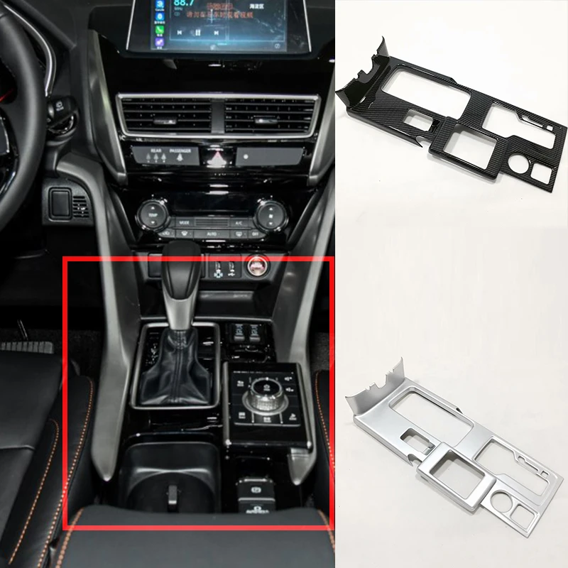 Для Mitsubishi Eclipse Cross 2017 2018 ABS Матовый/из углеродного волокна LHD Ручка переключения передач Автомобиля Рамка Украшения крышка отделка Автомобиля стайлинг