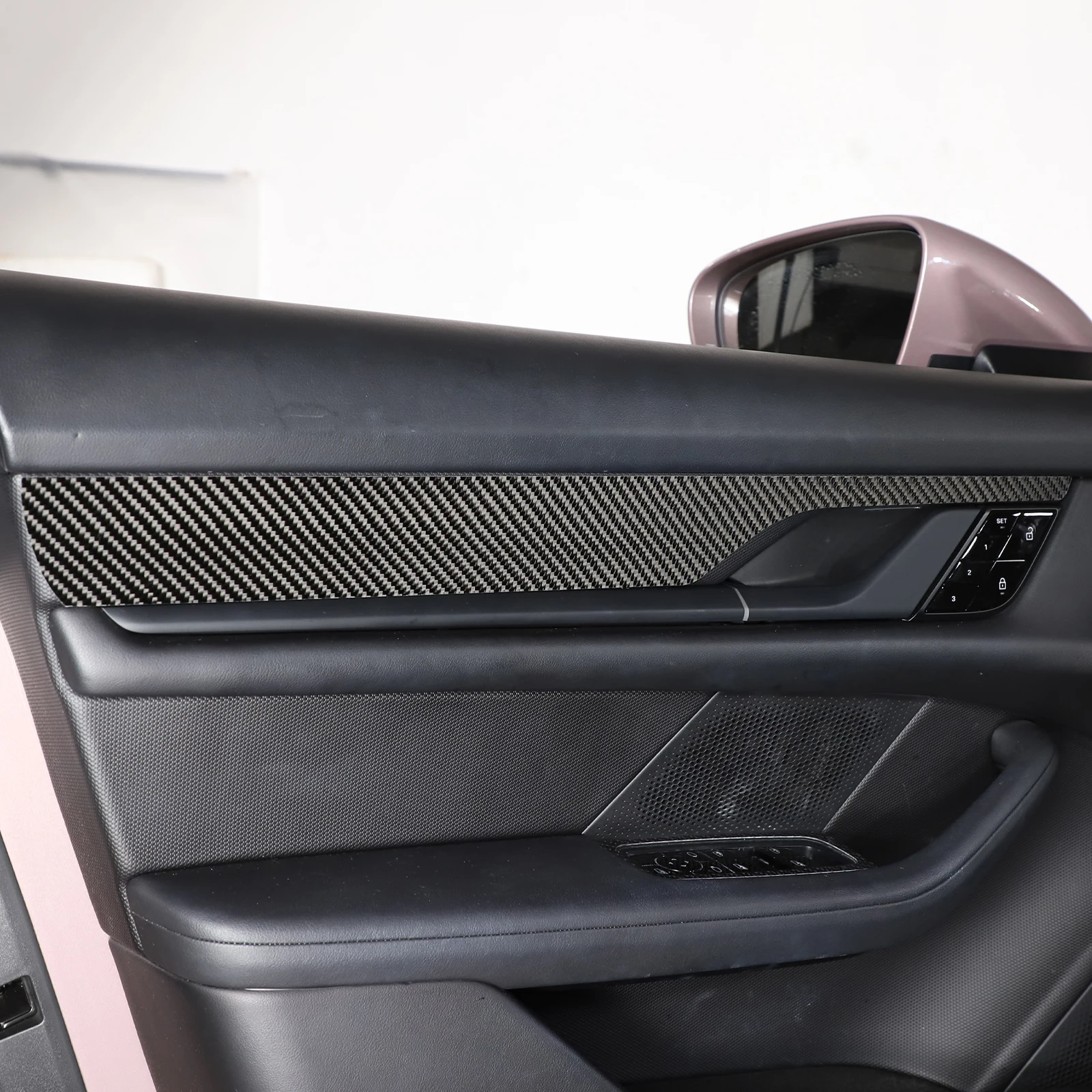 Для Porsche Taycan 2019 2020 2021 2022, Внутренняя дверная панель автомобиля из мягкого углеродного волокна, отделка, наклейки, автомобильные Аксессуары