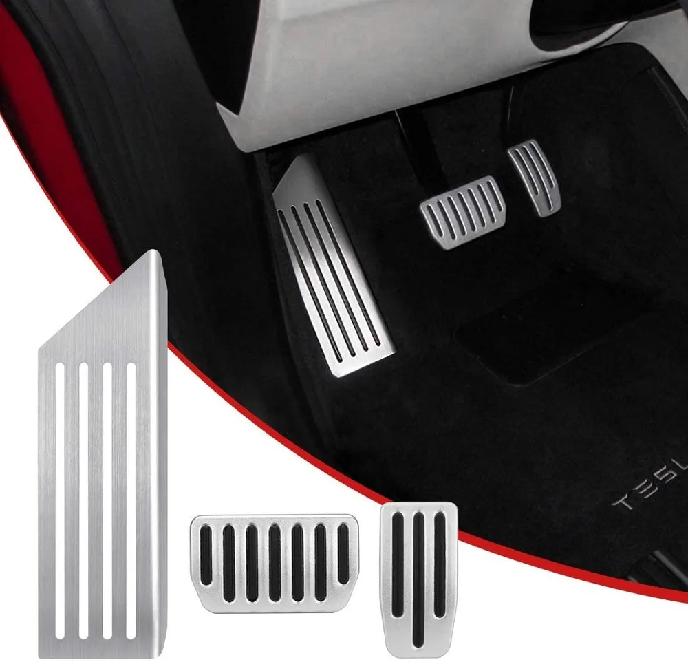 Для Tesla Модель 3, противоскользящие накладки на педали, Автомобильные алюминиевые накладки на педали акселератора, тормоза, подставка для ног, накладки на педали