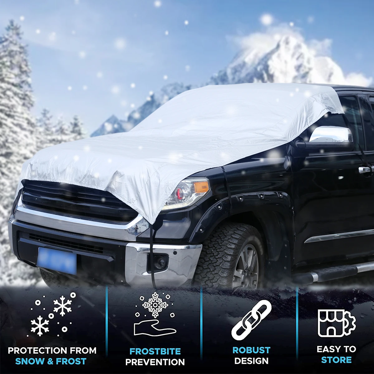 Для Toyota Tundra 2007-2023, Переднее лобовое стекло, крышка автомобиля, защита от мороза, пыли, Водонепроницаемая защита, наружный внешний защитный барьер
