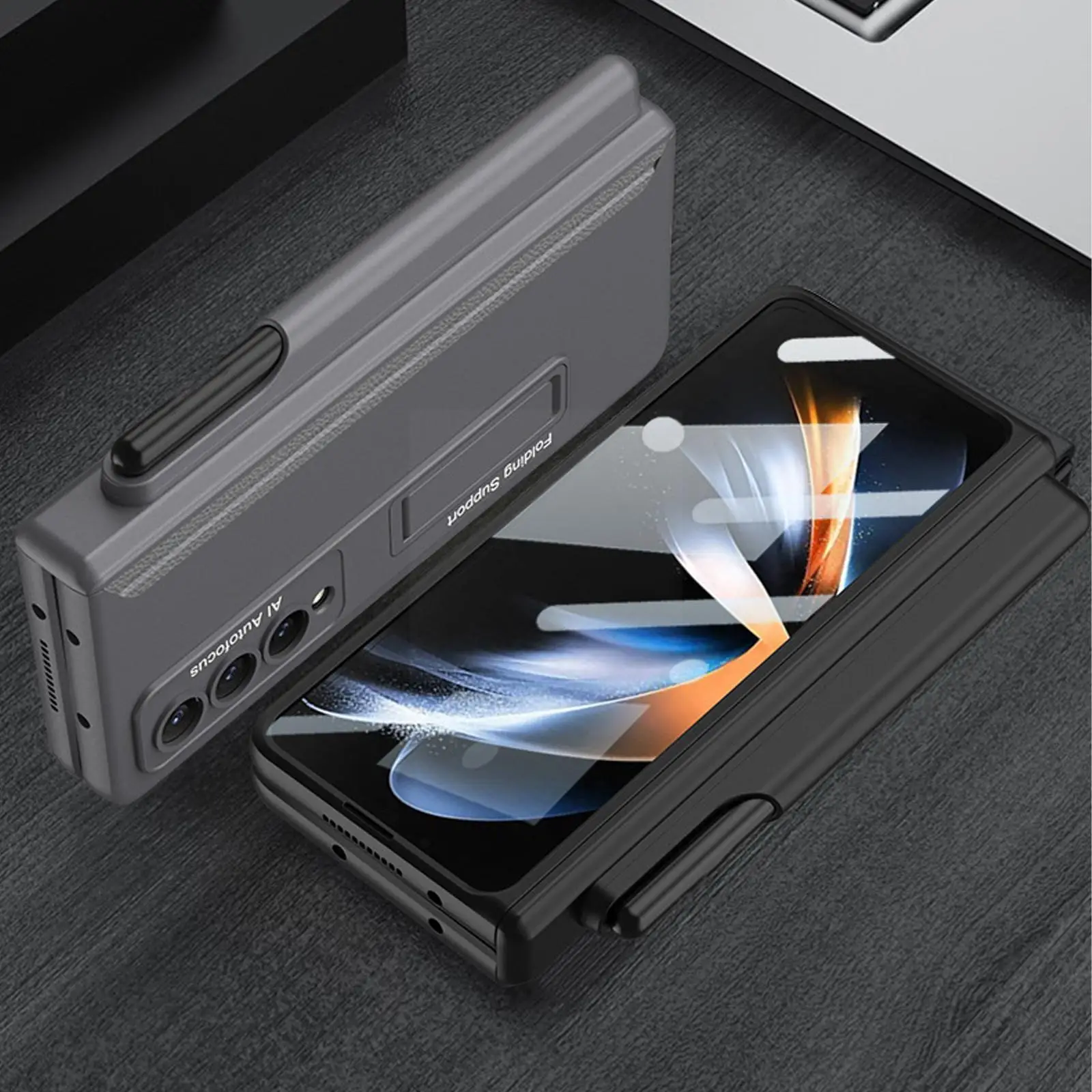 Для Z Fold 4 5g Магнитный универсальный кронштейн, держатель, чехол для телефона, Скрытая ручка, Шарнирный Shockpro Z7q6
