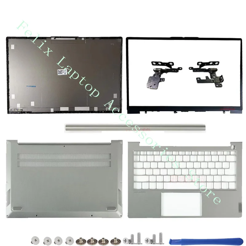 Для нового Lenovo ThinkBook 13S G2 ПРЕДУСМОТРЕНЫ Задняя крышка с ЖК дисплеем, серебристая подушка для ладоней, Нижняя крышка, основание Серебристо-серого цвета