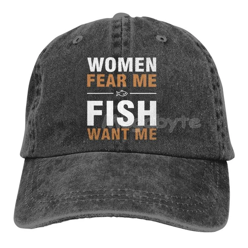Женская бейсбольная кепка Fear Me Fish Want Me, регулируемая Хлопковая Спортивная кепка Унисекс для папы, Ковбойская кепка дальнобойщика