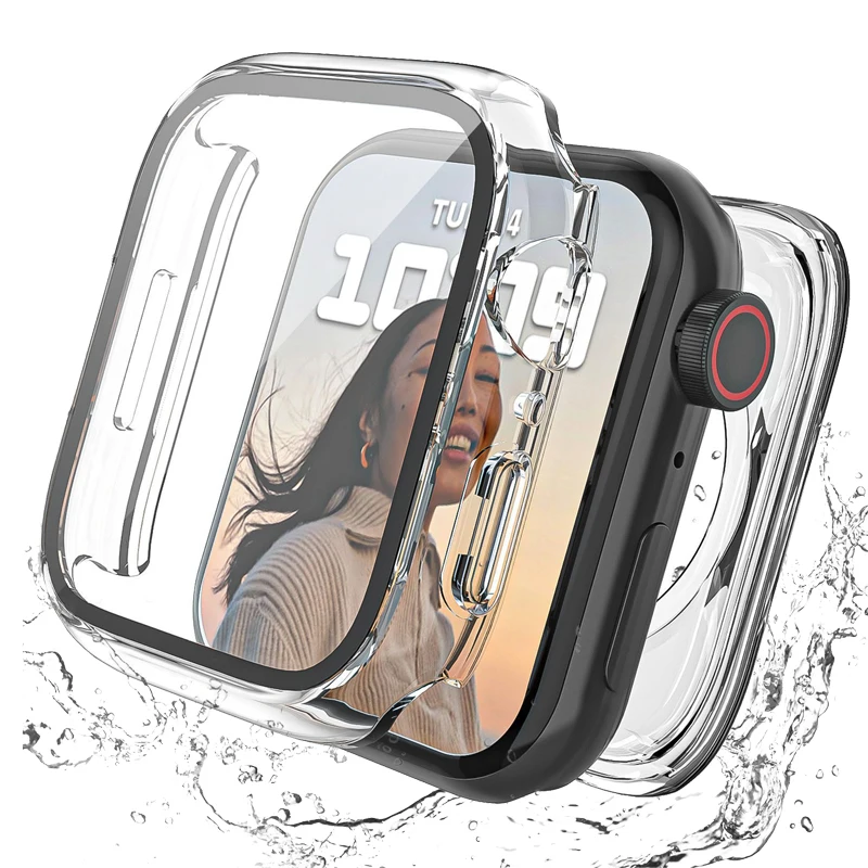 Закаленное стекло + чехол Для Apple Watch 8 45 мм 40 мм 42 мм 38 мм PC bumper Screen Protector Чехол iWatch series 7 6 5 4 3 se 41 мм 44 мм