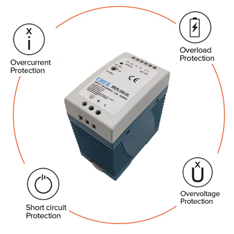 Источник питания CHUX MDR 100 Вт 12 В 7.5A Для видеонаблюдения с ЧПУ Светодиодный Источник питания с переключением переменного тока В постоянный (MDR100W-12V)