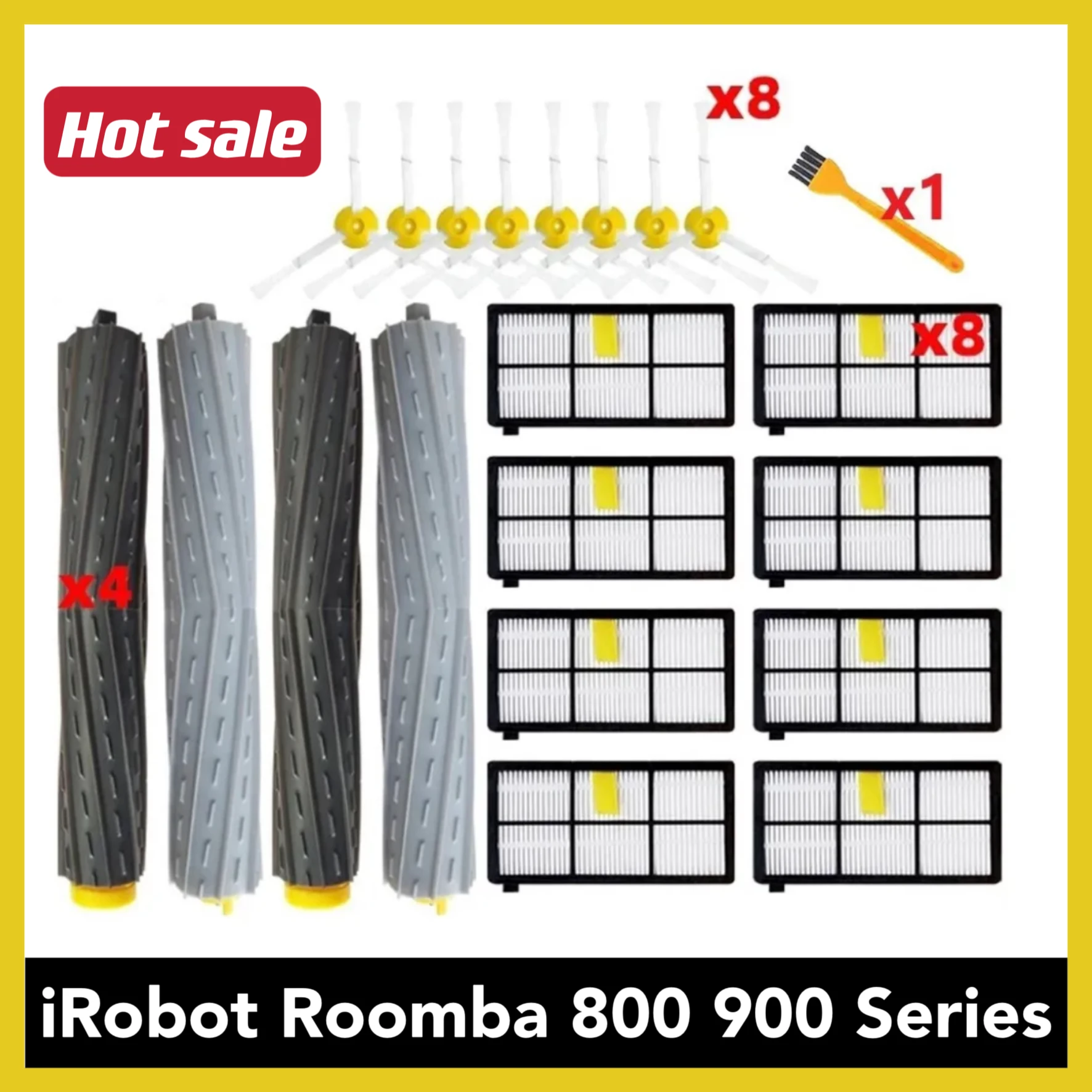Комплект фильтров и щеток HEPA для iRobot Roomba 800 900 Серии 860 870 880 890 960 980 990 Запчасти Для робота-пылесоса, Аксессуары