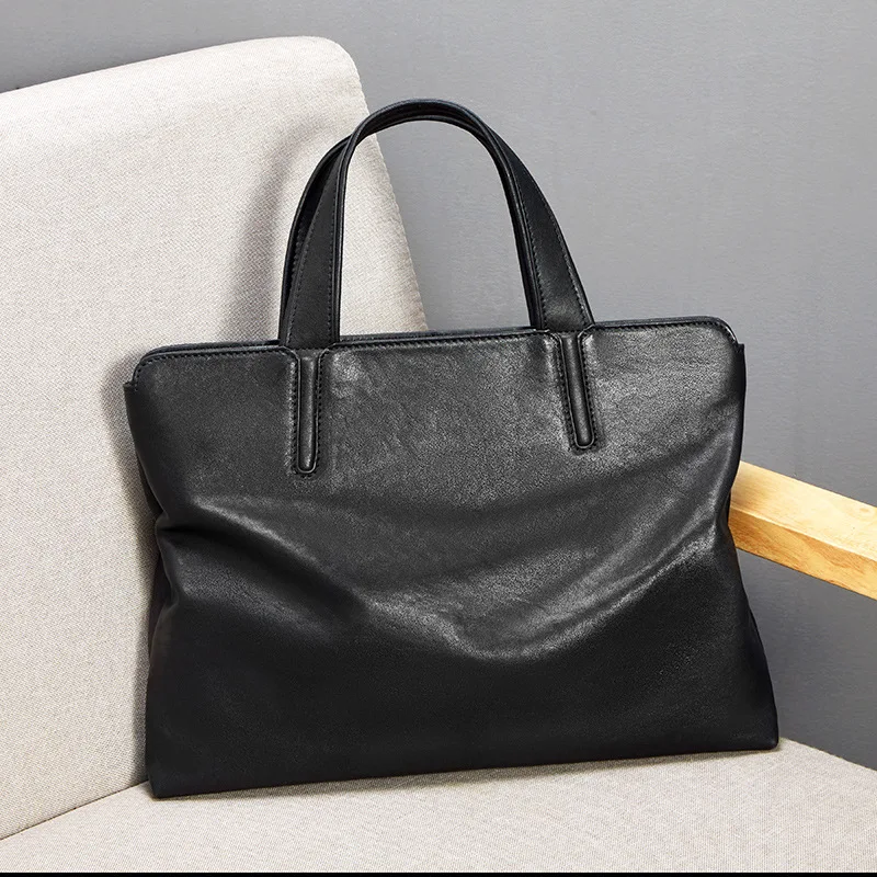 Модная кожаная мужская сумка большой емкости, деловая простая сумка-мессенджер на одно плечо, тренд 2023, новый портфель для отдыха