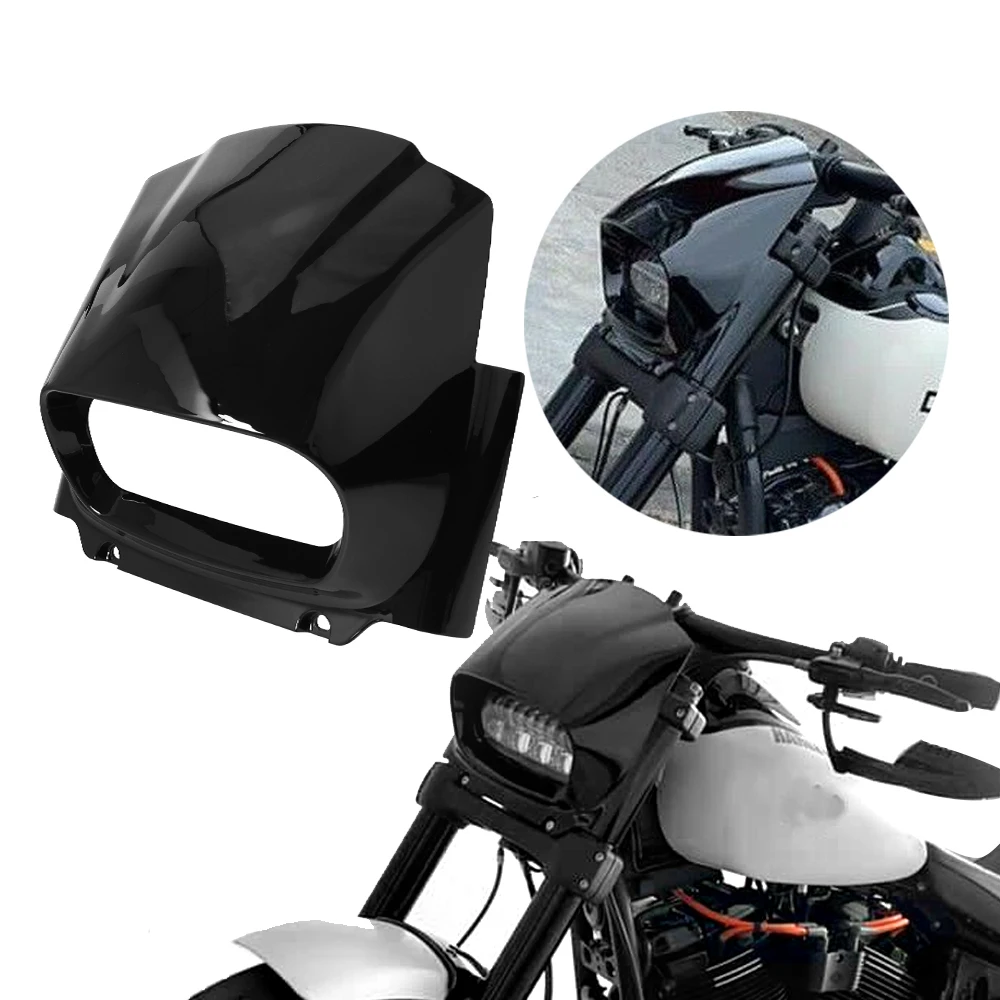 Мотоциклетный Глянцевый Черный Передний Обтекатель Фары Для Harley M8 Softail Fat Bob FXFB FXFBS 2018-2022 2021