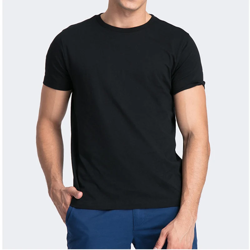 Мужская футболка с круглым вырезом, однотонная мужская футболка с коротким рукавом XS-3XL, Мужские футболки, Верхняя футболка для мужчин