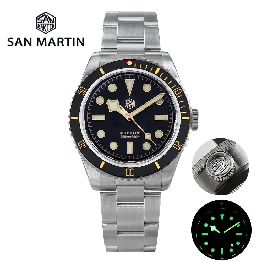 Мужские часы San Martin 20Bar Wterproof BB58 6200 Ограниченной серии NH35 Автоматические Механические Сапфировые Роскошные Наручные часы SN004G