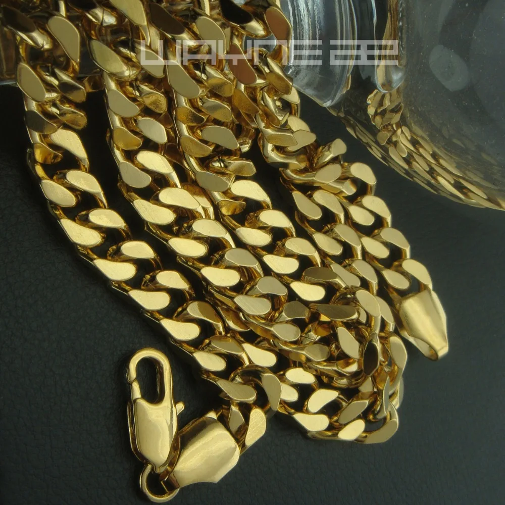 Мужской золотой цвет 60 см длиной 7 мм ширина ремешка Ожерелье N251