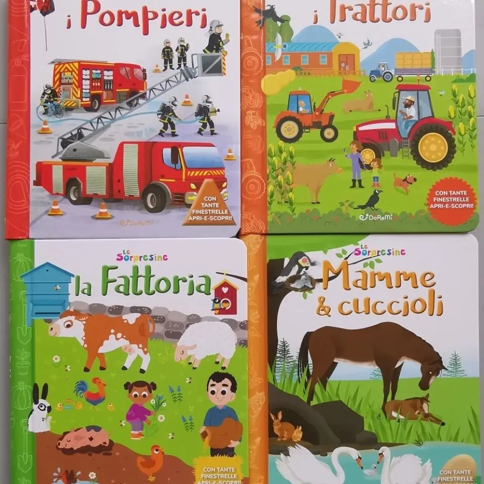 Набор из 4 картонных книг для детей (итальянский) Картонные книги для детей Mamme & cuccioli (набор из 4)