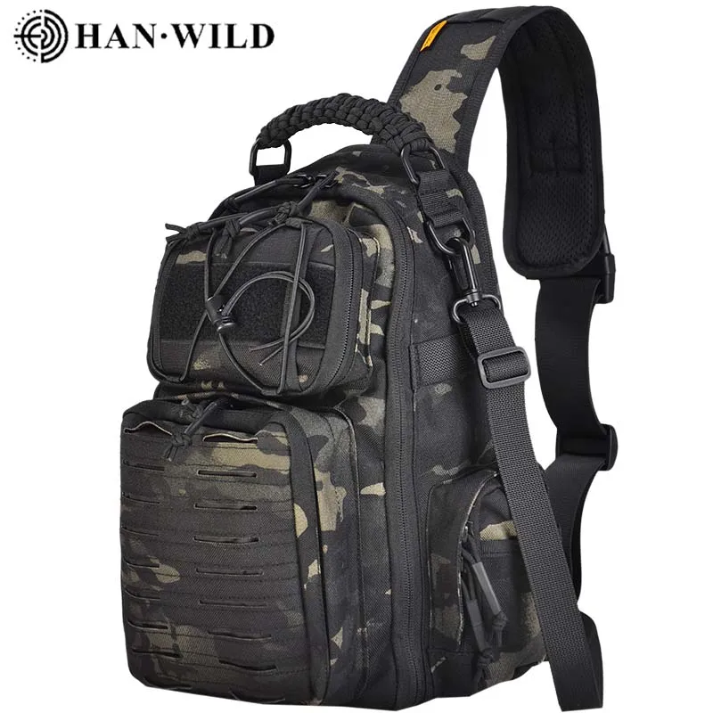 Нагрудная сумка HAN Wild, военная 1000D нейлоновая водонепроницаемая мужская тактическая поясная сумка для ног, поясная сумка для пеших прогулок, охоты, кемпинга, велоспорта