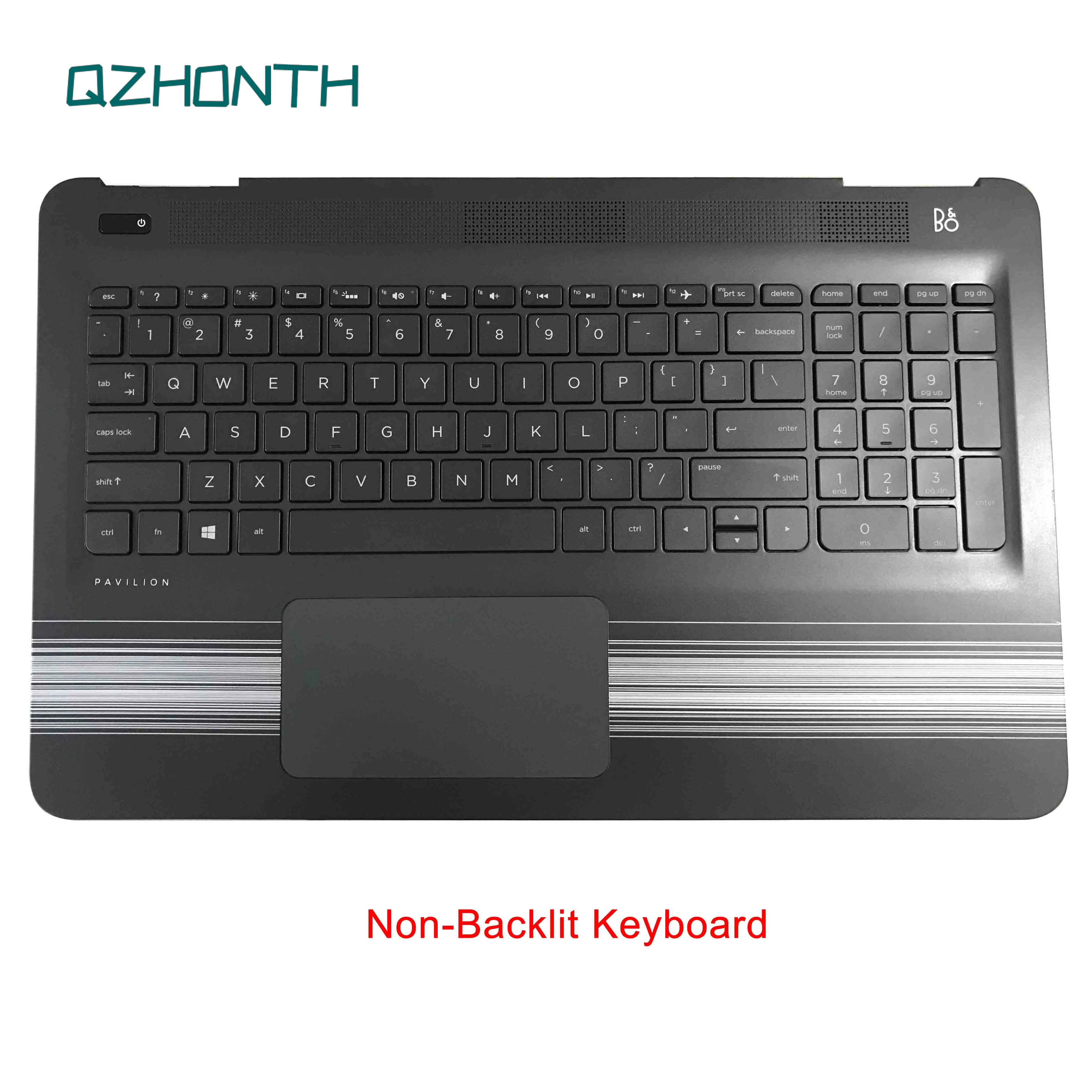 Новая клавиатура с подставкой для рук HP Pavilion 15-AU 15-AW и тачпадом с Серебристыми полосками Без подсветки
